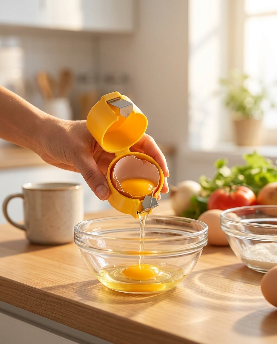 EggClip vastgehouden in de hand