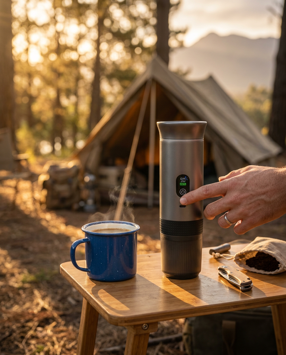 Brendo espressomachine op de camping