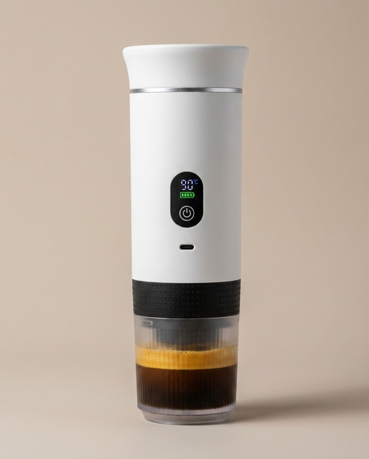 Brendo draagbare espressomachine, kleur wit, met verse espresso