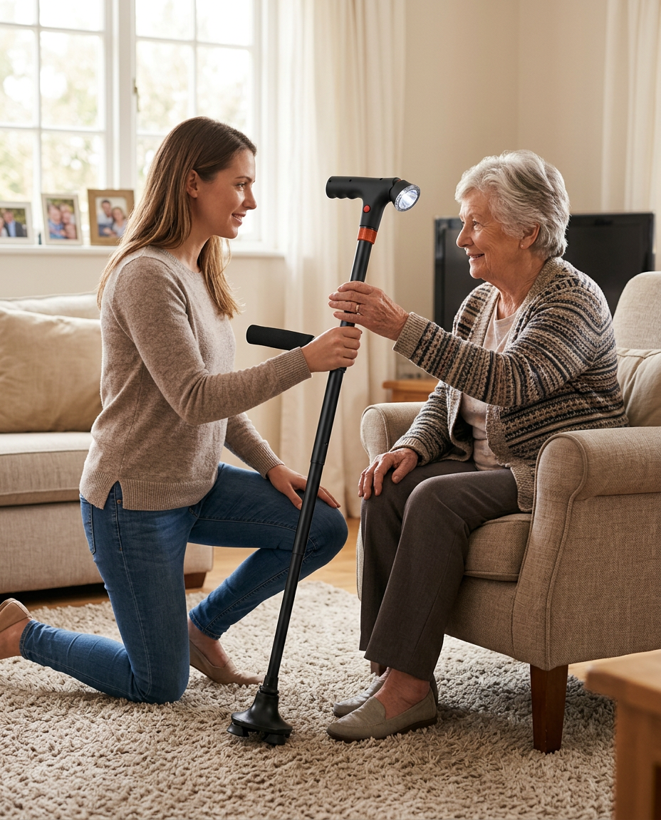 Dochter helpt moeder met SafeRise